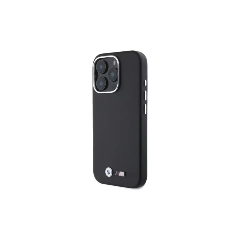 BMW M Collection Smooth Full Wrapped Metal MagSafe pevné puzdro pre Apple iPhone 16 Pro 6,3 palca - čierne