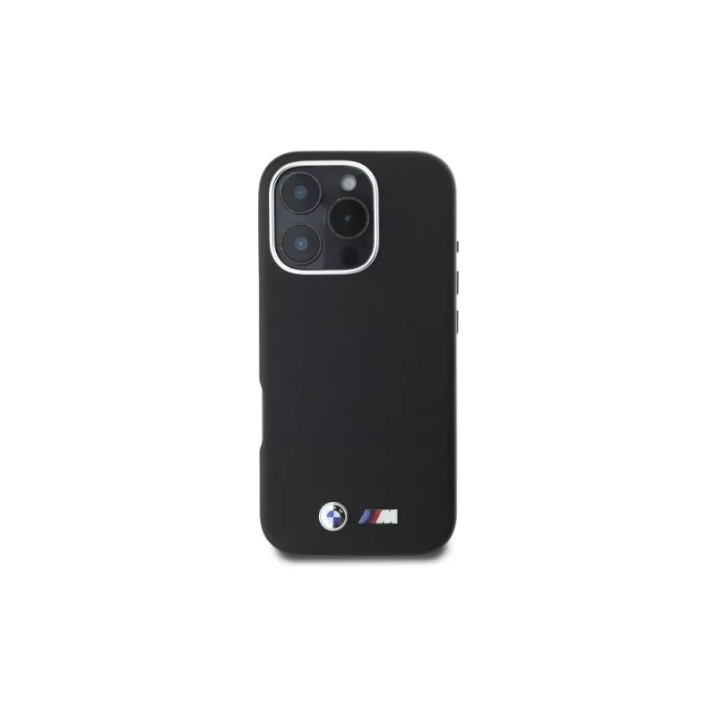 BMW M Collection Smooth Full Wrapped Metal MagSafe pevné puzdro pre Apple iPhone 16 Pro 6,3 palca - čierne