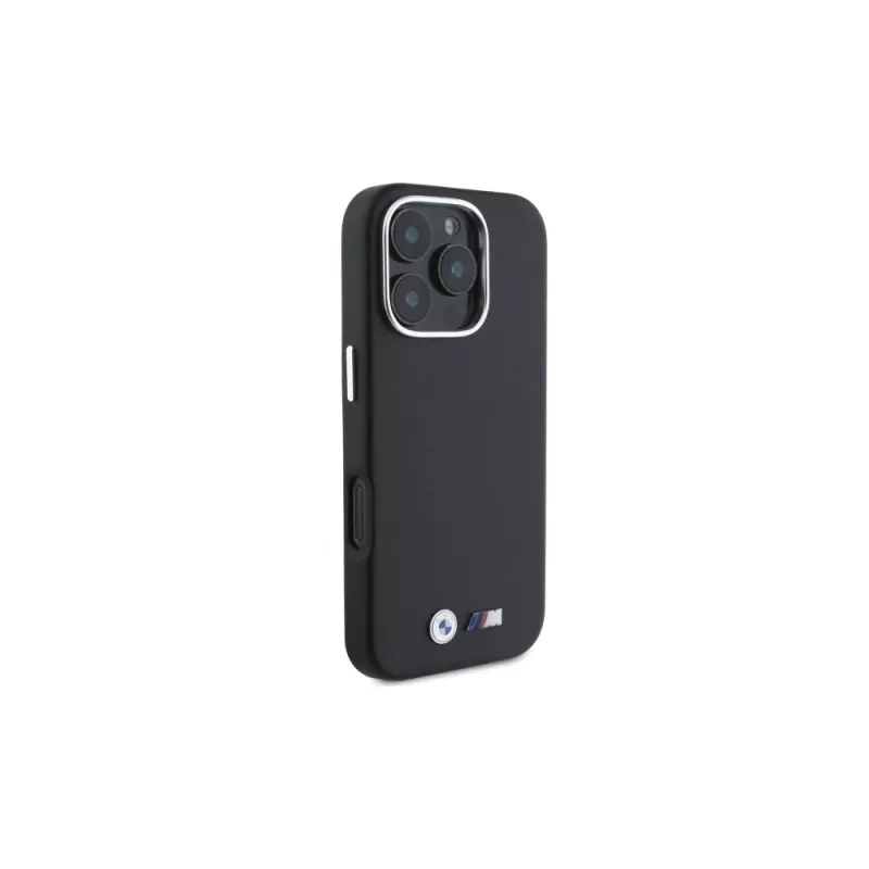 BMW M Collection Smooth Full Wrapped Metal MagSafe pevné puzdro pre Apple iPhone 16 Pro 6,3 palca - čierne