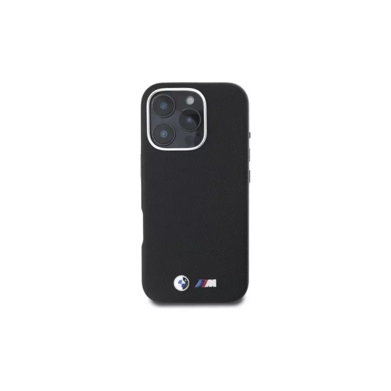 BMW M Edition Kevlar Wrapped Metal pevné puzdro pre Apple iPhone 16 Pro Max 6,9 palca - čierne
