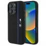 BMW BMHMP16X23SHEB pevné puzdro silikónové Hexagon Blue Line MagSafe pre iPhone 16 Pro Max 6.9 čierne