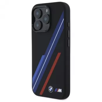 BMW BMHMP16X23SSPK pevné puzdro silikónové MagSafe pre iPhone 16 Pro Max 6,9 palca čierne Random Lines
