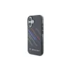 BMW BMHCP16M23HTRAK pevné puzdro pre iPhone 16 Plus 6,7 palca čierne Motorsport IML Random Stripes
