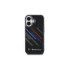 BMW BMHCP16M23HTRAK pevné puzdro pre iPhone 16 Plus 6,7 palca čierne Motorsport IML Random Stripes