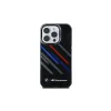 BMW Motorsport IML Random Stripes pevné puzdro pre Apple iPhone 16 Pro 6,3 palca - čierne