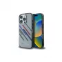 BMW Motorsport pevné puzdro pre iPhone 16 Pro 6,3 palca sivé IML Random Stripes