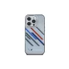 BMW Motorsport pevné puzdro pre iPhone 16 Pro 6,3 palca sivé IML Random Stripes