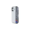 BMW BMHCP16S23HTFEG iPhone 16 6,1 palca sivé pevné puzdro Motorsport IML vertikálne pruhy