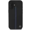 Mercedes-Benz MB Blue Line Leather MagSafe pevné puzdro pre Apple iPhone 16 6,1 palca - čierna