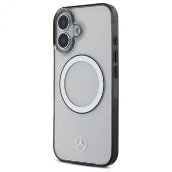 Mercedes-Benz MEHMP16S23HUOKC iPhone 16 6,1 palca priehľadné pevné puzdro s potlačeným logom MagSafe