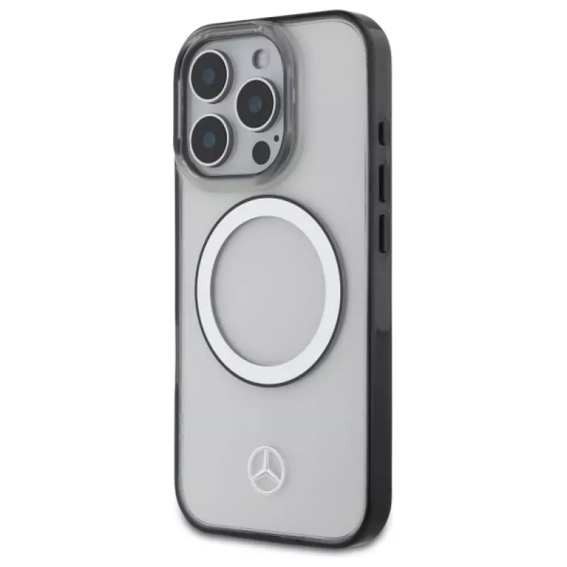 Mercedes-Benz iPhone 16 Pro Max 6,9 palca priehľadné pevné puzdro s potlačeným logom a MagSafe