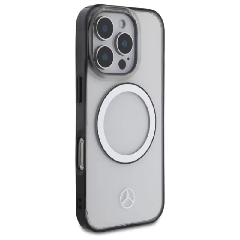 Mercedes-Benz iPhone 16 Pro Max 6,9 palca priehľadné pevné puzdro s potlačeným logom a MagSafe