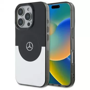 Mercedes-Benz MEHMP16L23HBIGK pevné puzdro Double Layer BiColor MagSafe pre iPhone 16 Pro 6.3 čierne/strieborné