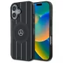 Mercedes-Benz MEHMP16S23HRSK pevné puzdro Double Layer Crossed Lines pre iPhone 16 6,1 palca čierne MagSafe
