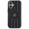 Mercedes-Benz MEHMP16S23HRSK pevné puzdro Double Layer Crossed Lines pre iPhone 16 6,1 palca čierne MagSafe