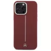 Mercedes-Benz silikónové puzdro pre iPhone 16 Pro Max 6,9 palca červené s bielym pruhom MagSafe