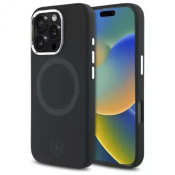 Mercedes-Benz MEHMP16L23SUTTK iPhone 16 Pro 6,3 palca čierne pevné puzdro silikónové tónované logo MagSafe