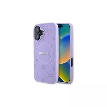 Guess GUHMP16MPSAPSMEU iPhone 16 Plus 6,7 palca fialové pevné puzdro Saffiano Peony Classic Logo MagSafe