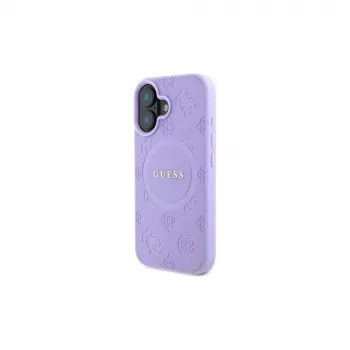 Guess GUHMP16MPSAPSMEU iPhone 16 Plus 6,7 palca fialové pevné puzdro Saffiano Peony Classic Logo MagSafe