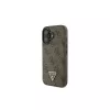 Guess GUHCP16SP4TDSCPW iPhone 16 6.1 pevné puzdro kožené kovové logo Strass Crossbody hnedé