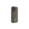 Guess GUHCP16SP4TDSCPW iPhone 16 6.1 pevné puzdro kožené kovové logo Strass Crossbody hnedé