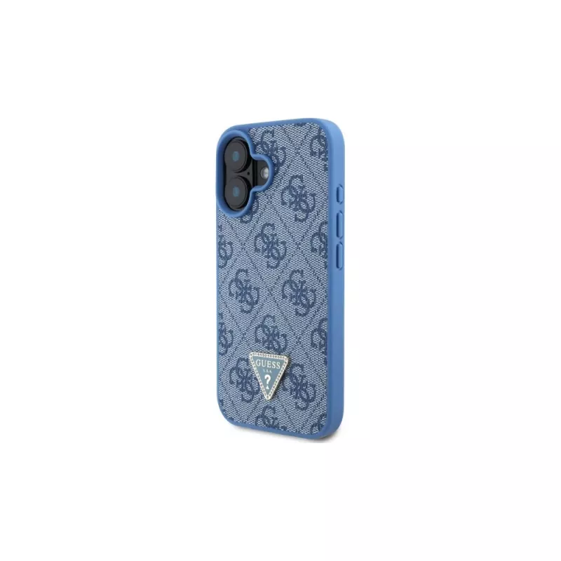 Guess GUHCP16SP4TDSCPB iPhone 16 6.1 modré pevné puzdro kožené kovové logo Strass Crossbody