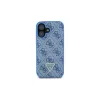 Guess GUHCP16SP4TDSCPB iPhone 16 6.1 modré pevné puzdro kožené kovové logo Strass Crossbody