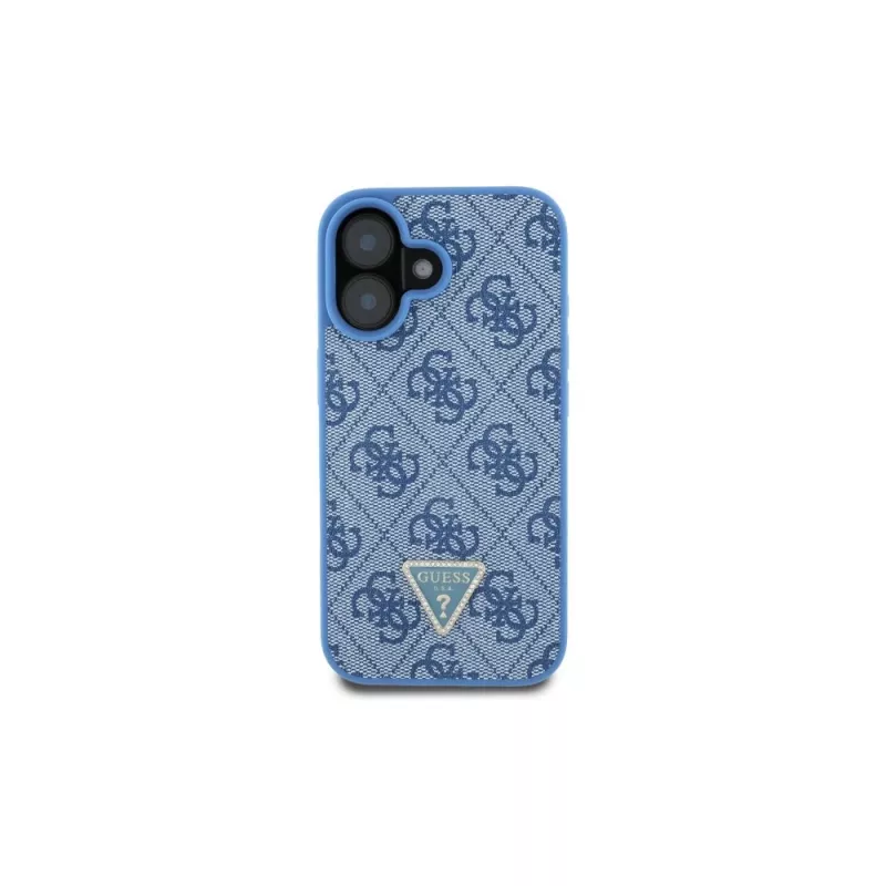 Guess GUHCP16SP4TDSCPB iPhone 16 6.1 modré pevné puzdro kožené kovové logo Strass Crossbody