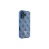 Guess GUHCP16SP4TDSCPB iPhone 16 6.1 modré pevné puzdro kožené kovové logo Strass Crossbody