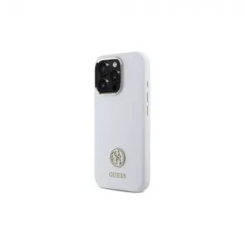 Guess GUHCP16LM4DGPH iPhone 16 Pro 6,3 palca biele silikónové puzdro s logom Strass 4G