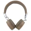 Guess Grained Classic Round Shape bezdrôtové Bluetooth náhlavné slúchadlá s ENC, hnedé