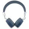 Guess Grained Classic Round Shape bezdrôtové Bluetooth náhlavné slúchadlá s ENC (modré)