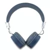 Guess Grained Classic Round Shape bezdrôtové Bluetooth náhlavné slúchadlá s ENC (modré)