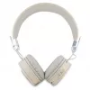 Guess Grained Classic Round Shape bezdrôtové Bluetooth náhlavné slúchadlá s ENC, béžové