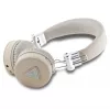 Guess Grained Classic Round Shape bezdrôtové Bluetooth náhlavné slúchadlá s ENC, béžové