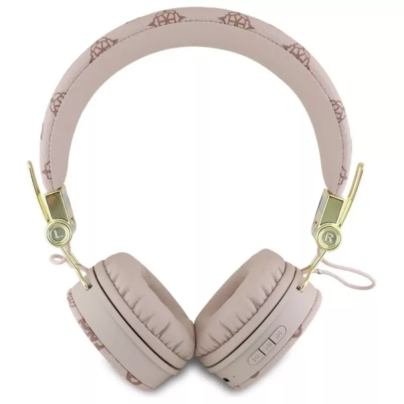 Guess Peony Script Round Shape bezdrôtové náhlavné slúchadlá s ENC, hnedé