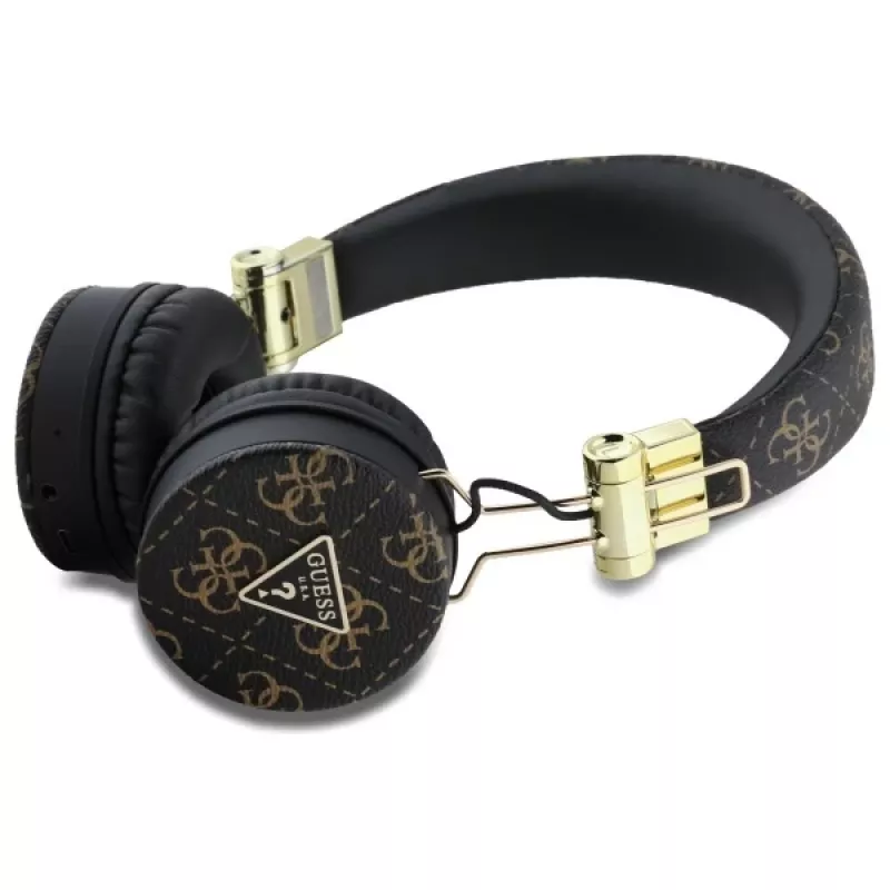Guess 4G Triangle Round Shape bezdrôtové slúchadlá, Bluetooth, ENC, čierne