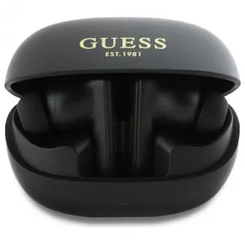 Guess Capsule Printed Logo - Bluetooth TWS ANC & ENC slúchadlá s nabíjacím puzdrom (čierne)