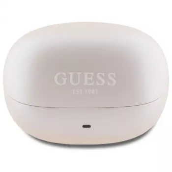 Guess Capsule Printed Logo - slúchadlá Bluetooth TWS ANC & ENC + nabíjacie puzdro (ružové)