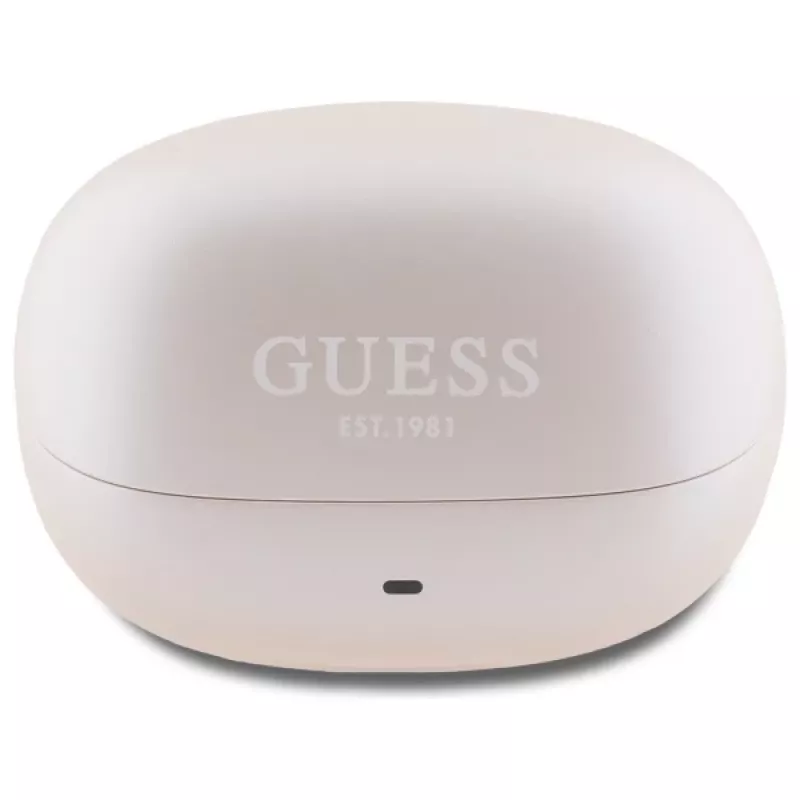 Guess Capsule Printed Logo - slúchadlá Bluetooth TWS ANC & ENC + nabíjacie puzdro (ružové)