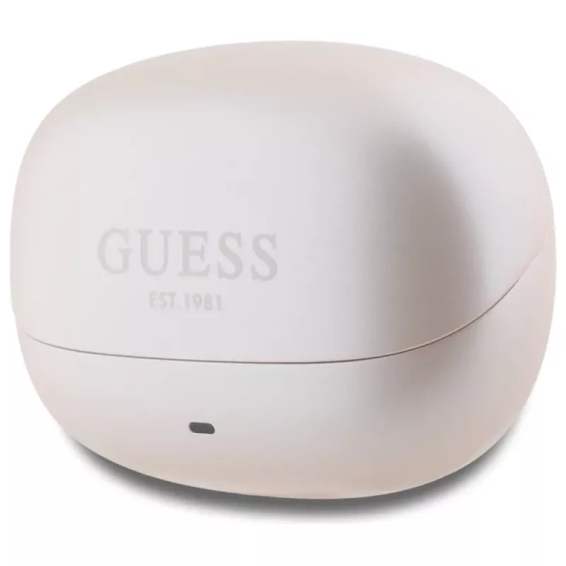 Guess Capsule Printed Logo - slúchadlá Bluetooth TWS ANC & ENC + nabíjacie puzdro (ružové)