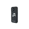 Karl Lagerfeld Monogram Karl & Choupette Head Pin puzdro pre iPhone 16 (čierne)