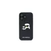 Karl Lagerfeld Monogram Karl & Choupette Head Pin puzdro pre iPhone 16 (čierne)