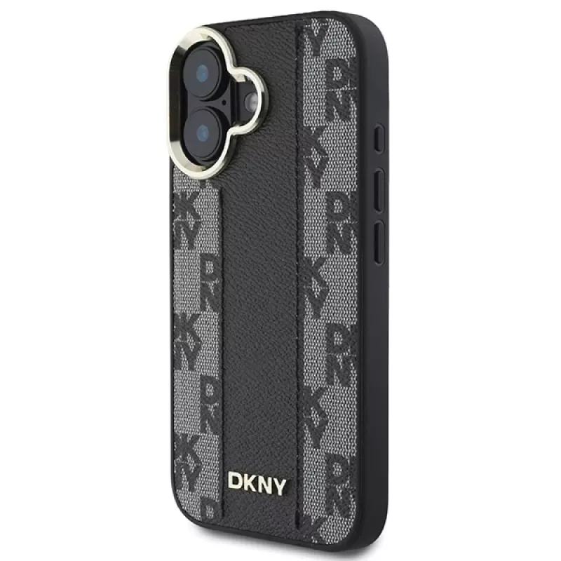 DKNY DKHMP16MPCPVSLK pevné puzdro pre iPhone 16 Plus 6.7 čierna so vzorom šachovnice MagSafe