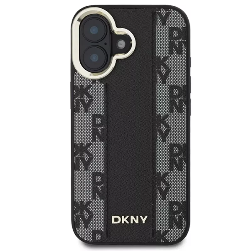DKNY DKHMP16MPCPVSLK pevné puzdro pre iPhone 16 Plus 6.7 čierna so vzorom šachovnice MagSafe