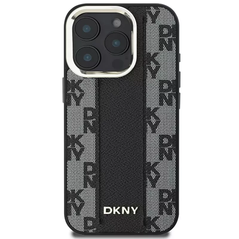 DKNY DKHMP16LPCPVSLK pevné puzdro pre Apple iPhone 16 Pro, 6,3 palca, čierna, károvaný vzor, MagSafe