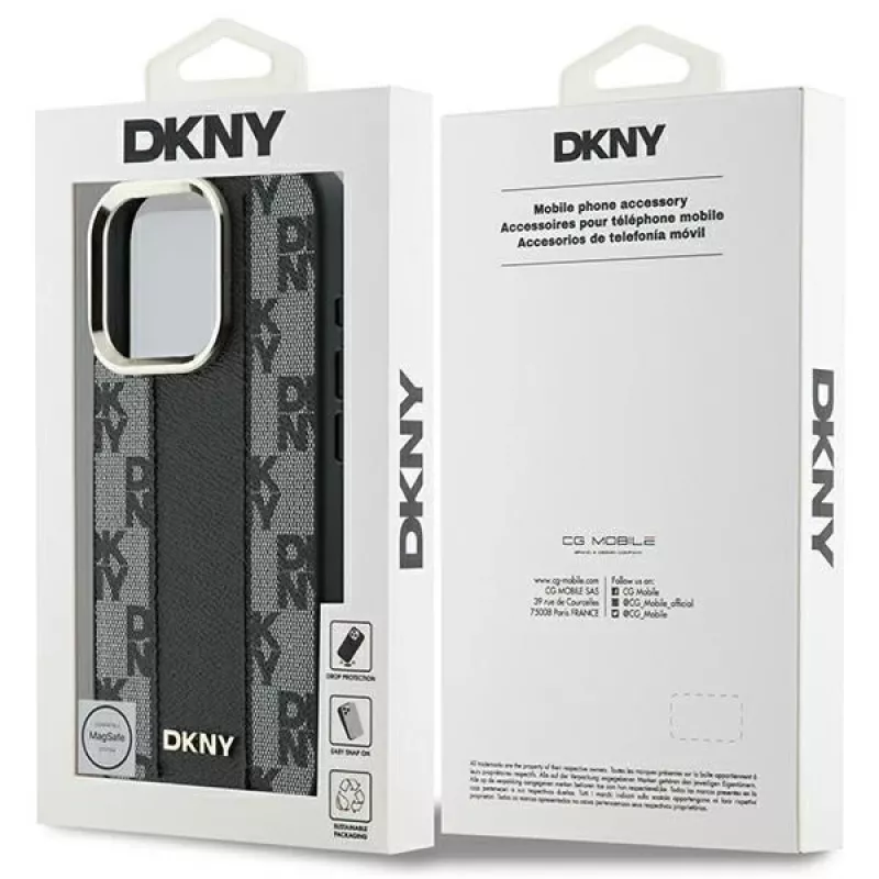 DKNY DKHMP16XPCPVSLK pevné puzdro so vzorom šachovnice MagSafe pre iPhone 16 Pro Max 6.9 čierna