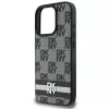 DKNY DKHCP16LPCPTSSK pevné puzdro pre Apple iPhone 16 Pro 6,3 palca čierna károvaný vzor a potlačené pruhy