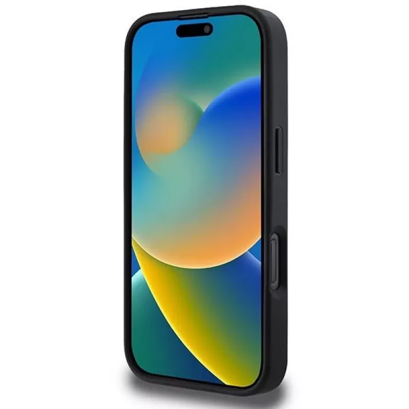 DKNY DKHCP16LPCPTSSK pevné puzdro pre Apple iPhone 16 Pro 6,3 palca čierna károvaný vzor a potlačené pruhy