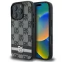 DKNY DKHCP16LPCPTSSK pevné puzdro pre Apple iPhone 16 Pro 6,3 palca čierna károvaný vzor a potlačené pruhy